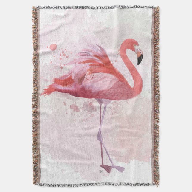 Fluffy Flamingo Throw Blanket (Front Vertical)