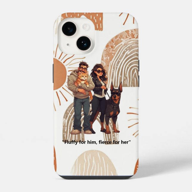 "Fluffy for him, fierce for her." iPhone Case (Back)
