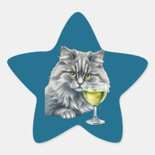 Fluffy  Friend and Absinthe Star Sticker
