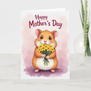 Fluffy Friend Mothers Day Blooms Card