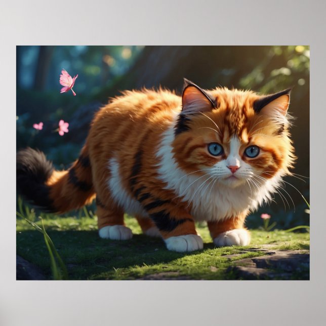 *~* Fluffy Furry Kitty Cat 5:4 Feline Kitten  Poster (Front)