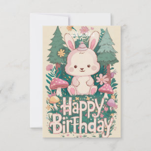 Fluffy Greeting Bunny Digital Birthday Card