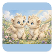 Fluffy Griffin Friends – Cute Watercolor Fantasy