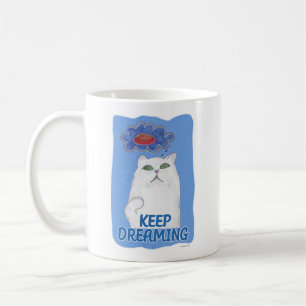 Fluffy Happy Dreaming Sweet Cat Cartoon Art Coffee Mug
