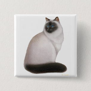 Fluffy Himalayan Cat Pin