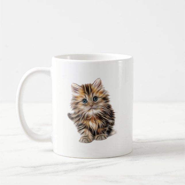 Fluffy Kitten Coffee Mug (Left)