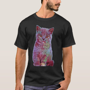 Fluffy Kitten Cute Cat Trippy Psychedelic T-Shirt