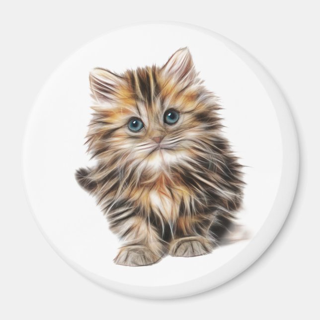 Fluffy Kitten Magnet (Front)