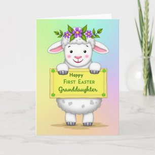 Fluffy Lamb Easter Message Card