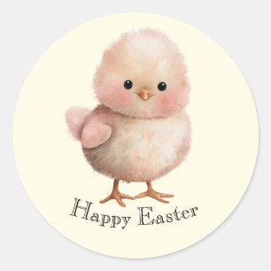 Fluffy Little Chick Cute Spring & Easter Animal Classic Round Sticker