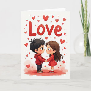 Fluffy Love Hearts Cute Card
