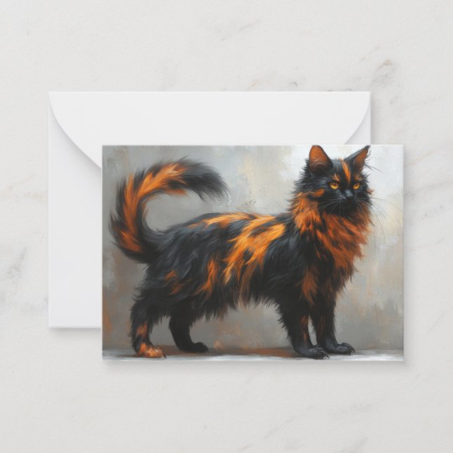 Fluffy maine coon cat  card (Front)