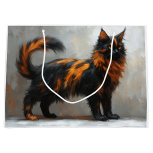 Fluffy maine coon cat large gift bag