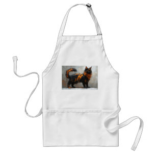 Fluffy maine coon cat standard apron