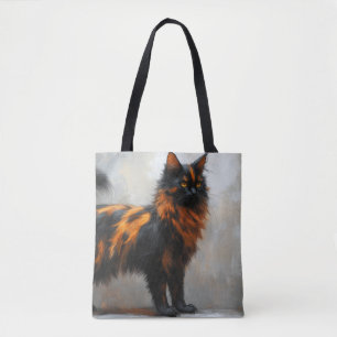 Fluffy maine coon cat  tote bag