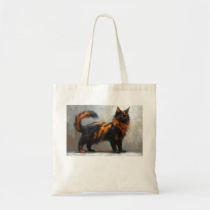 Fluffy maine coon cat  tote bag
