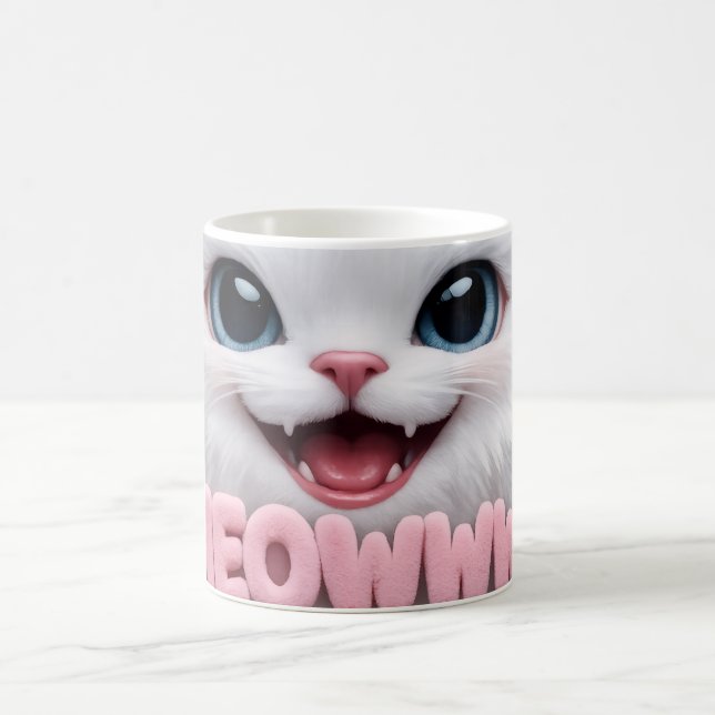 Fluffy Meoww Cat Mug (Center)