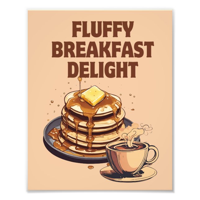 Fluffy Pancake Breakfast Delight Photo Print (Front)