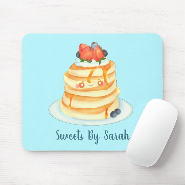 Fluffy Pancakes With Maple Syrup,Fruit And Cream Mouse Pad (With Mouse)