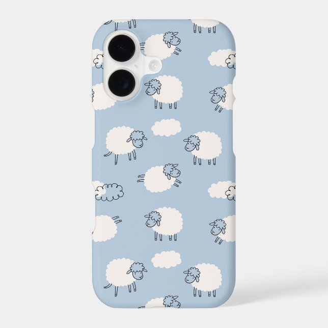 Fluffy Pastel Blue Lamb Pattern Samsung Galaxy S21 Case (Back)