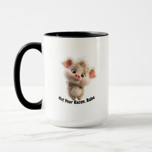 Fluffy Piglet with Big Eyes – Be Kind Go Vegan Mug