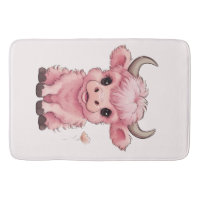 Fluffy Pink Highlands Scottish Cow