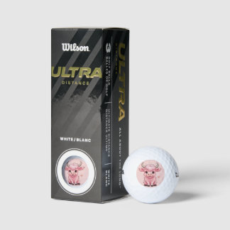 Fluffy Pink Highlands Scottish Cow Golf Balls