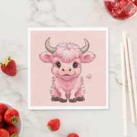 Fluffy Pink Highlands Scottish Cow