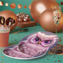 Fluffy Pink Owl with Hearts