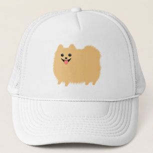 Fluffy Pomeranian Cute Dog Trucker Hat