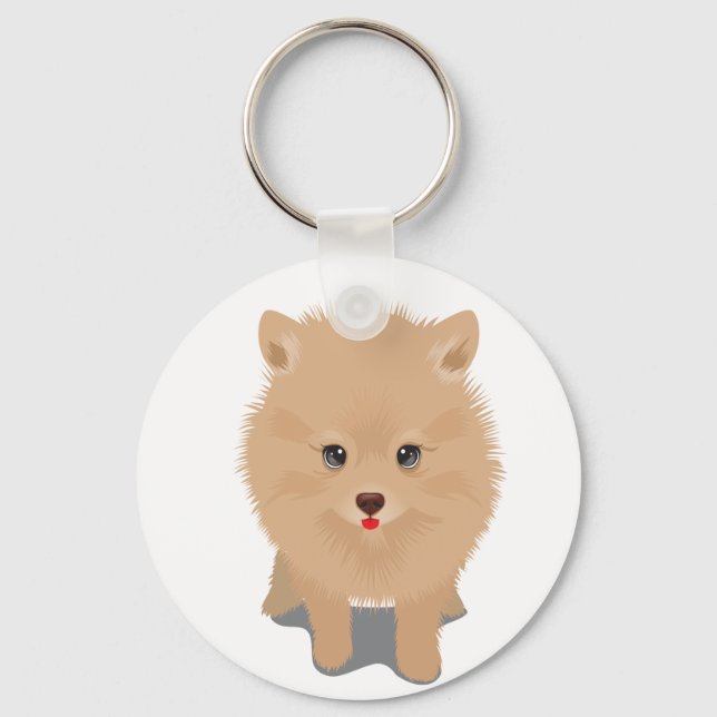 Fluffy Pomeranian Key Ring (Front)