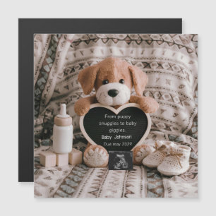 Fluffy Puppy dog lovers pregnancy announcement