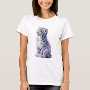 Fluffy Purple Spotted Snow Leopard Cub Women T-Shirt