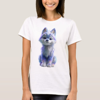 Fluffy Purple Wolf Pup Women T-Shirt