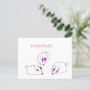 Fluffy rabbits card