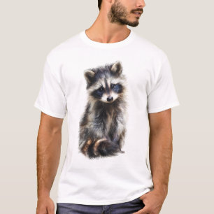 Fluffy Racoon Forest Bandit Men T-Shirt