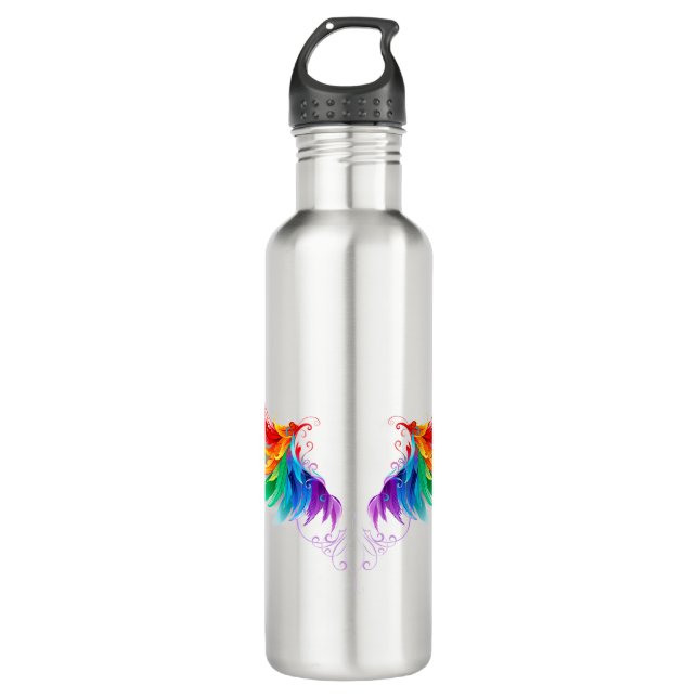 Fluffy Rainbow Wings 710 Ml Water Bottle (Front)