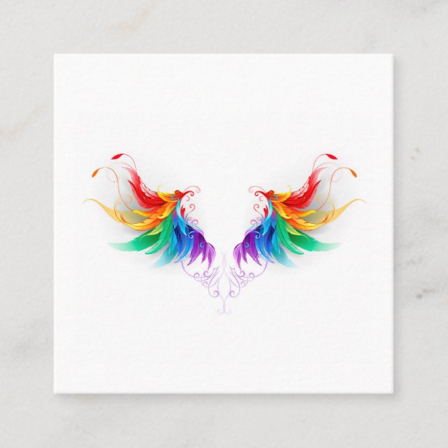 Fluffy Rainbow Wings Appointment Card (Front)