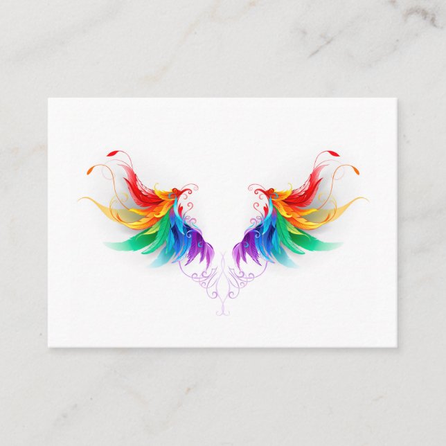 Fluffy Rainbow Wings Appointment Card (Front)
