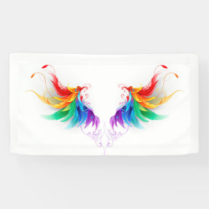 Fluffy Rainbow Wings Banner