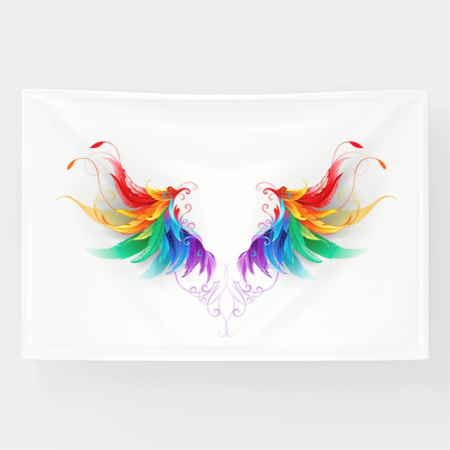 Fluffy Rainbow Wings Banner (Horizontal)