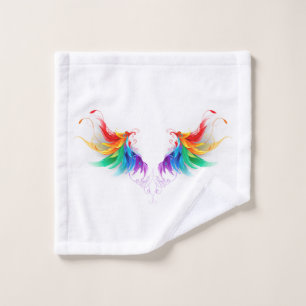 Fluffy Rainbow Wings Bath Towel Set