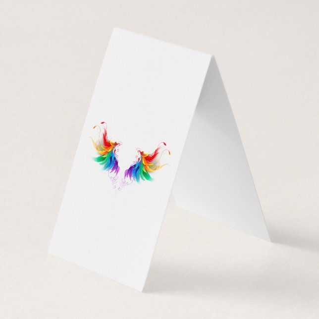 Fluffy Rainbow Wings Business Card (Back)