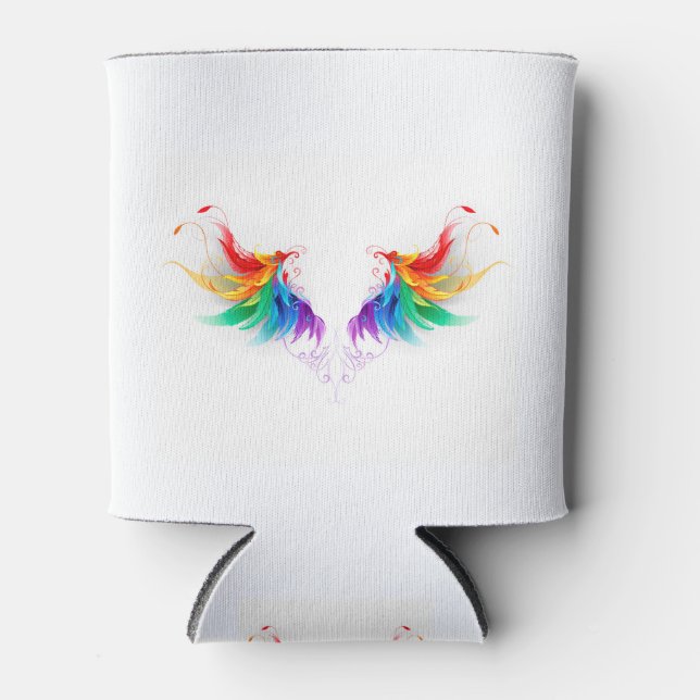 Fluffy Rainbow Wings Can Cooler (Front)