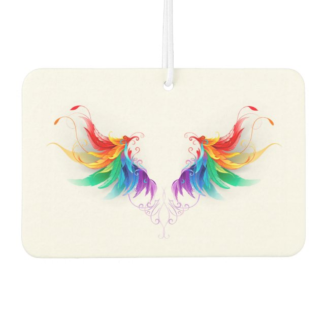 Fluffy Rainbow Wings Car Air Freshener (Front)