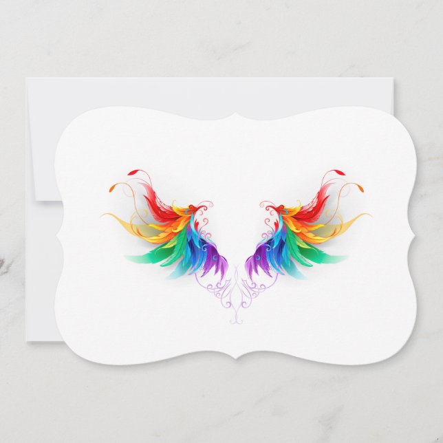 Fluffy Rainbow Wings Card (Front)