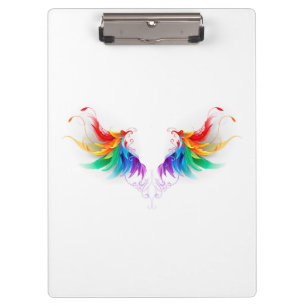 Fluffy Rainbow Wings Clipboard