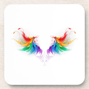 Fluffy Rainbow Wings Coaster