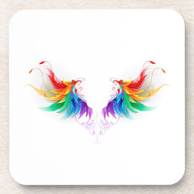 Fluffy Rainbow Wings Coaster (Front)