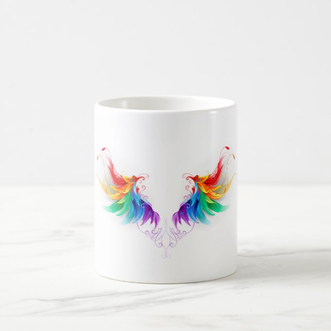 Fluffy Rainbow Wings Coffee Mug (Center)